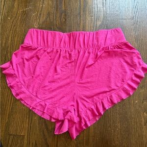 Free People Movement Pink Ruffled Shorts